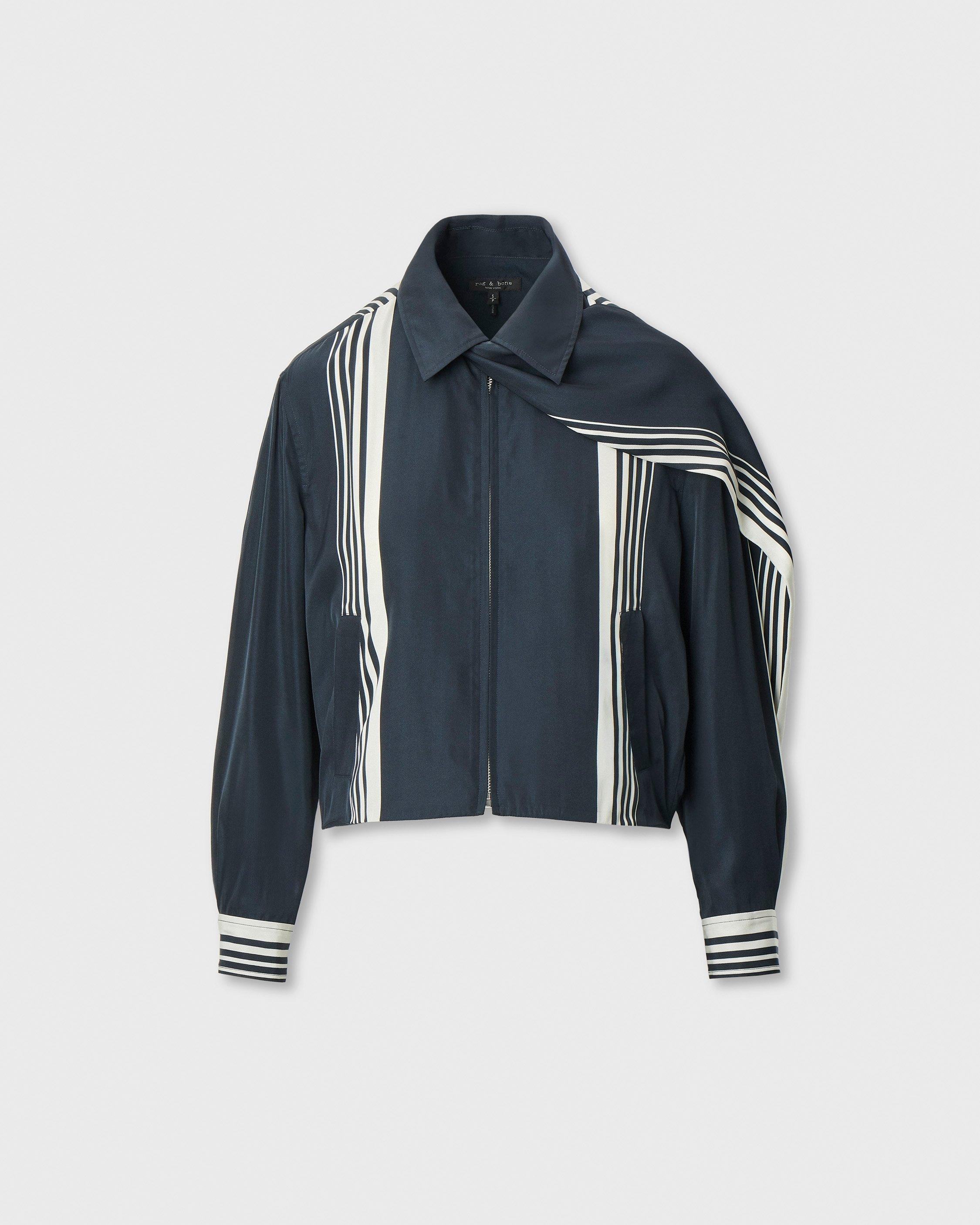 Krista Striped Silk-Blend Jacket by RAG&BONE