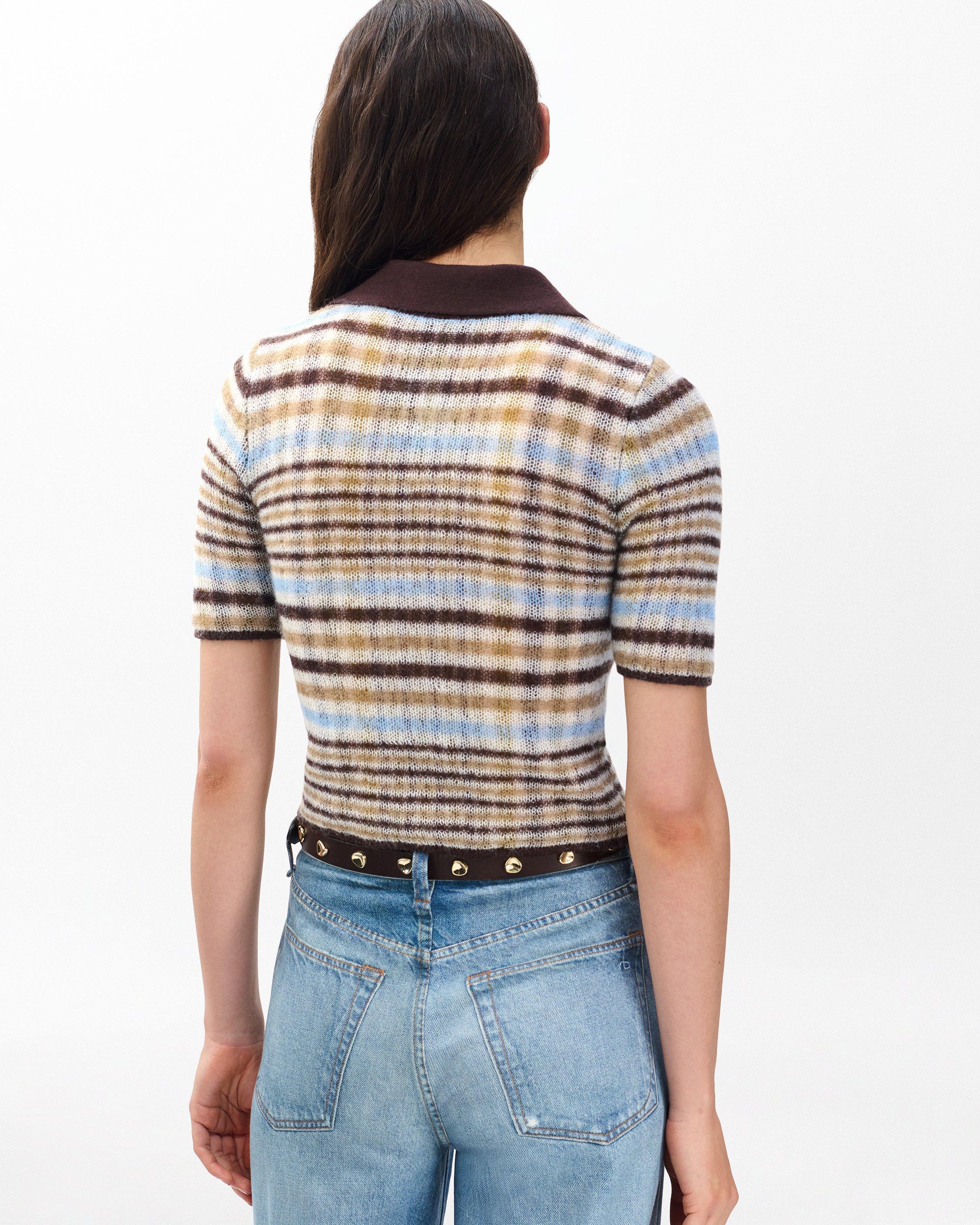 Leva Plaid Zip Polo Sweater by RAG&BONE