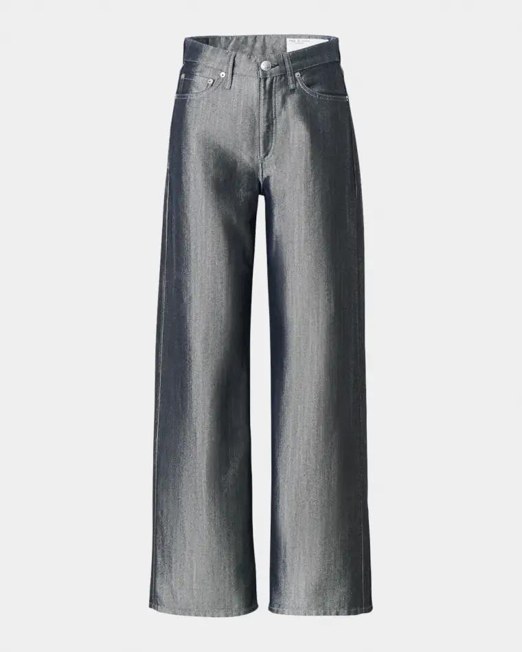 Logan Metallic Wide-Leg Jeans by RAG&BONE
