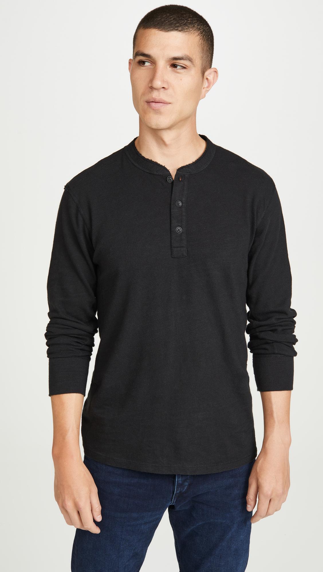 Long Sleeve Classic Henley by RAG&BONE