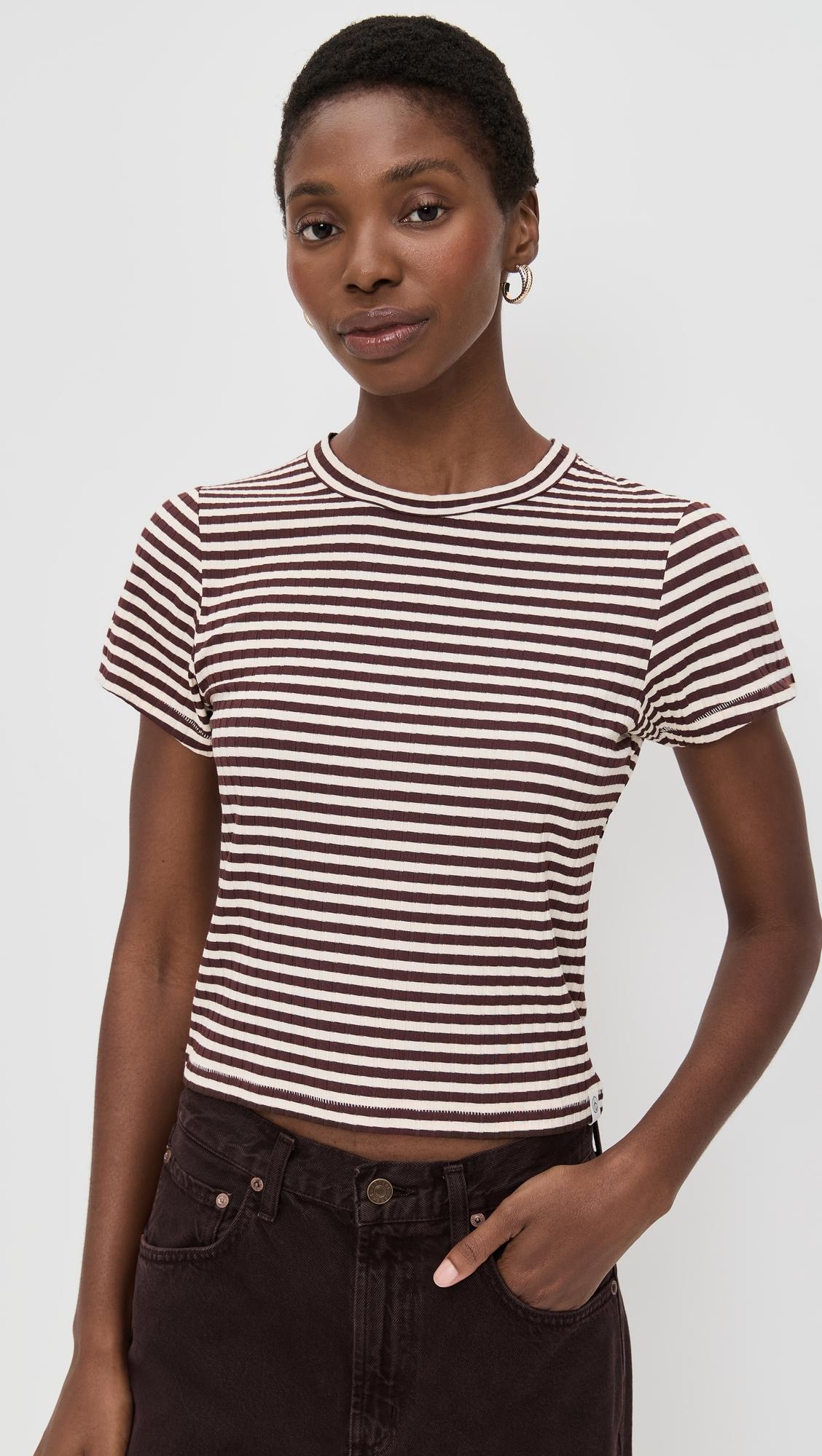 Luca Stripe Rib Baby Tee by RAG&BONE