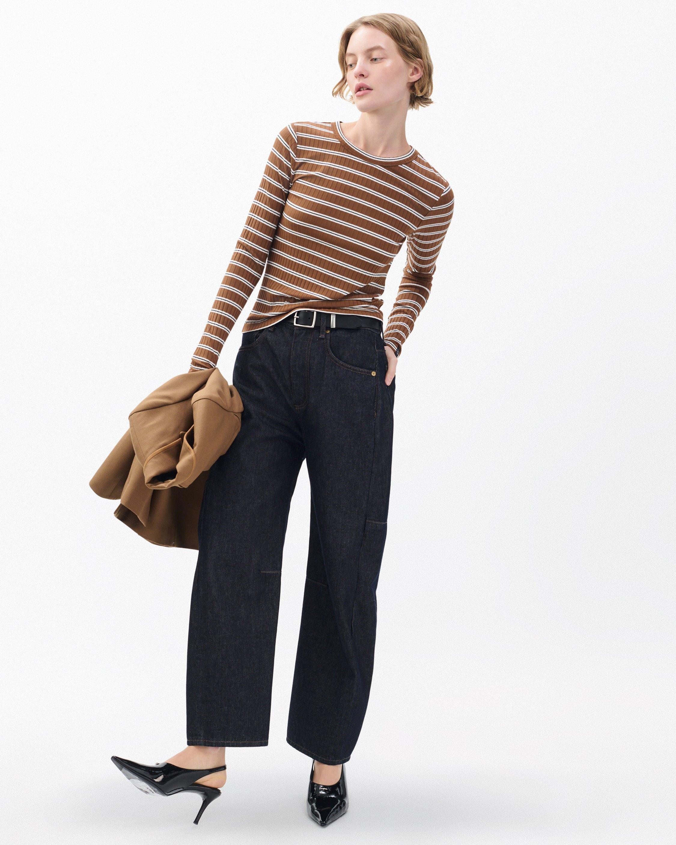 Luca Striped Ribbed Long-Sleeve Tee by RAG&BONE