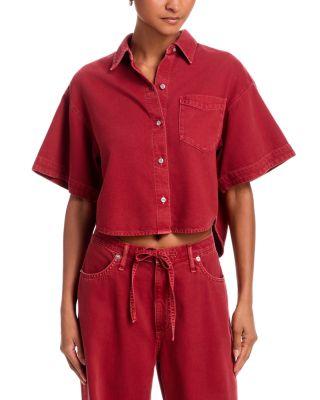 Marin Short Sleeve Cropped Shirt by RAG&BONE