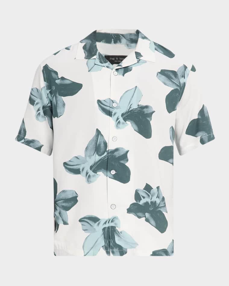 Men's Avery Floral Viscose Short-Sleeve Shirt by RAG&BONE