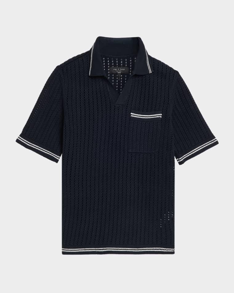 Men's Johnny Collar Crochet Polo Shirt by RAG&BONE