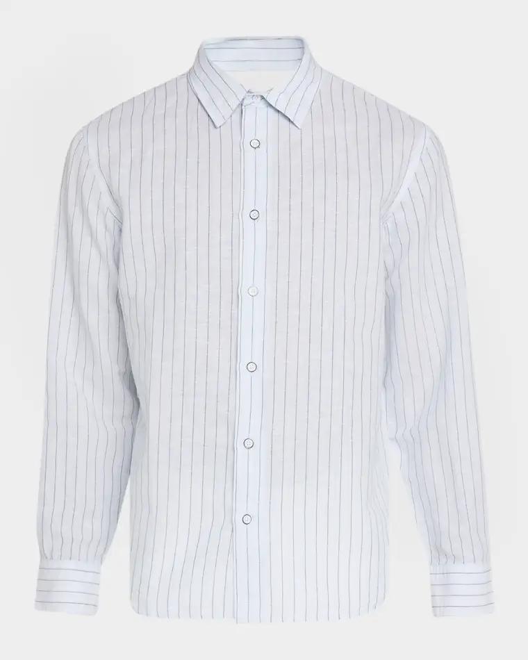 Men's Linen and Cotton Hairline Sport Shirt by RAG&BONE