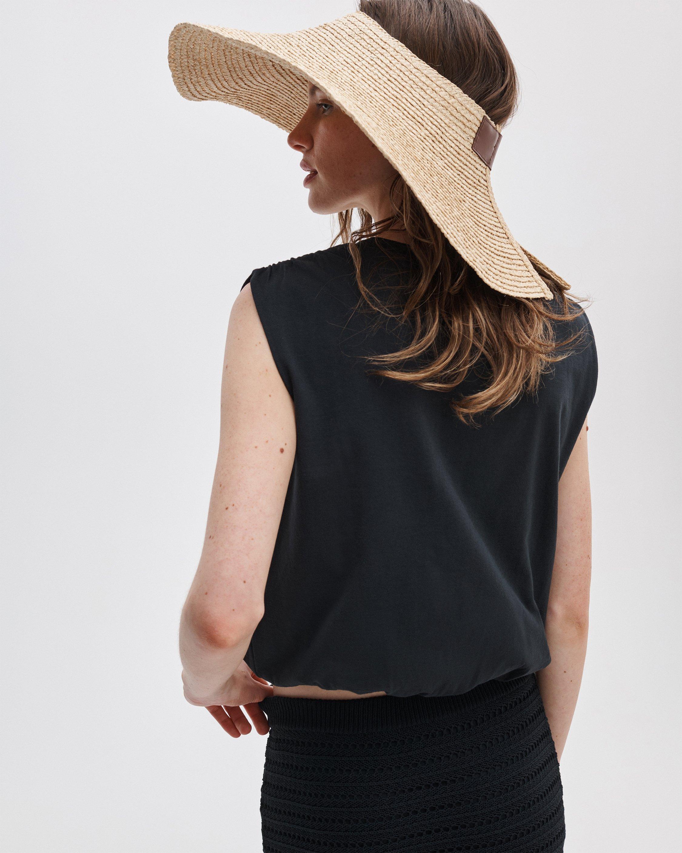 Meredith Rollable Raffia Visor by RAG&BONE