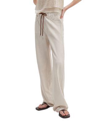 Mirarmar Terry Wide Leg Drawstring Sweatpants Jeans in Ecru by RAG&BONE