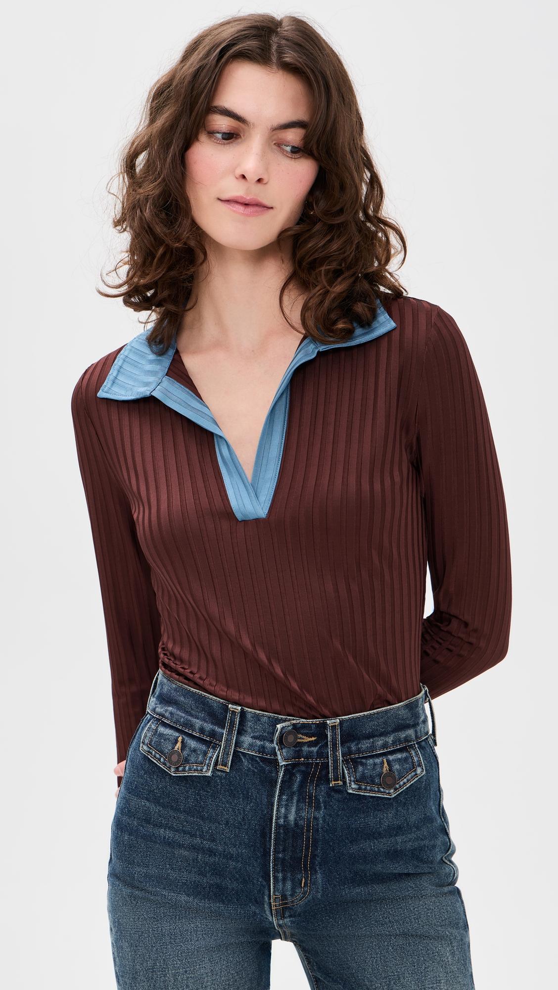 Natalia Colorblock Long Sleeve Polo by RAG&BONE