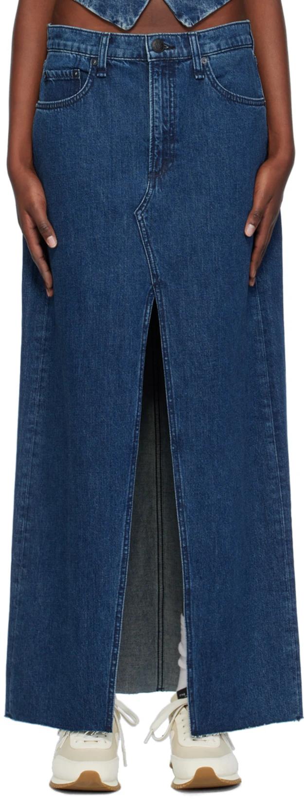 Navy Avery Midi Skirt by RAG&BONE