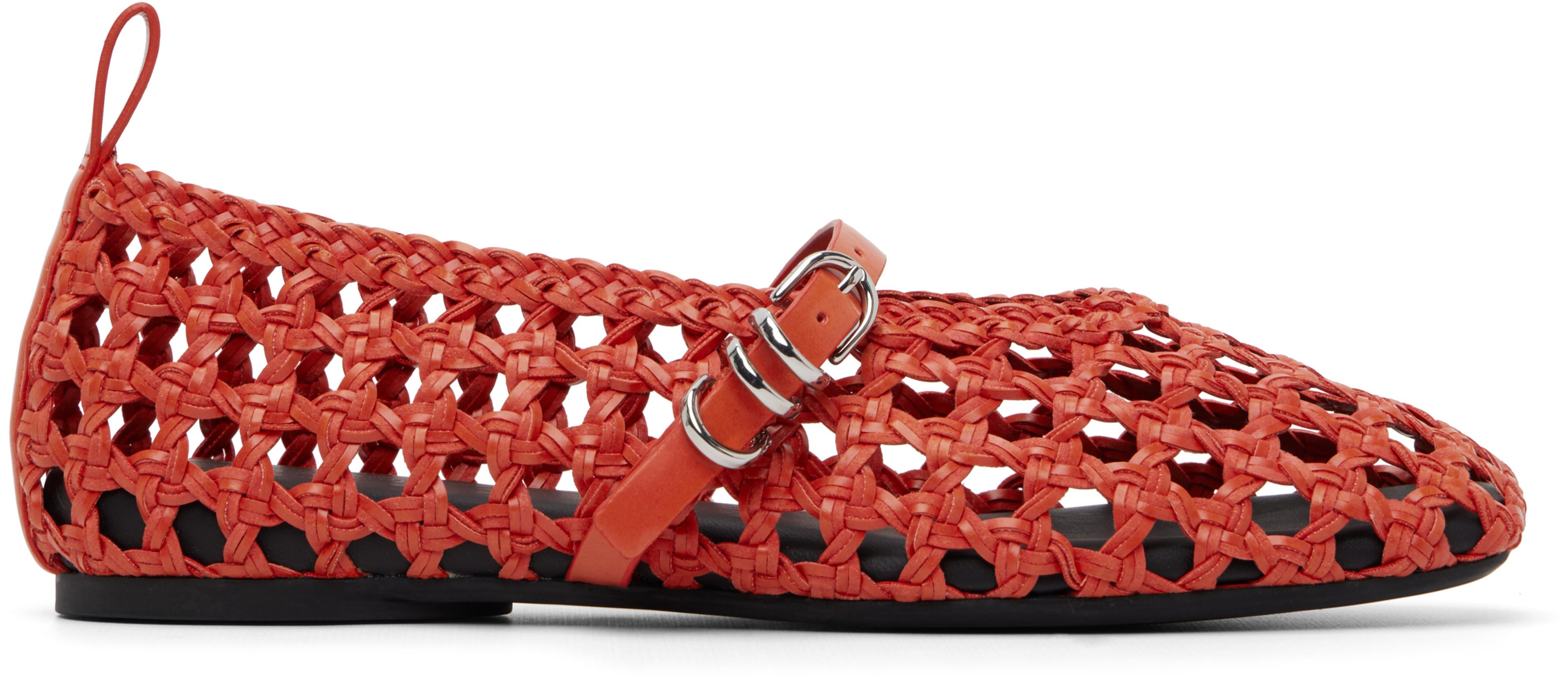Orange Spire Woven Mary Jane Faux-Leather Flats by RAG&BONE