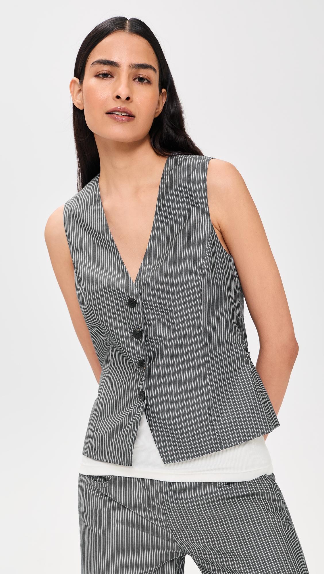 Paulette Stripe Poplin Vest by RAG&BONE