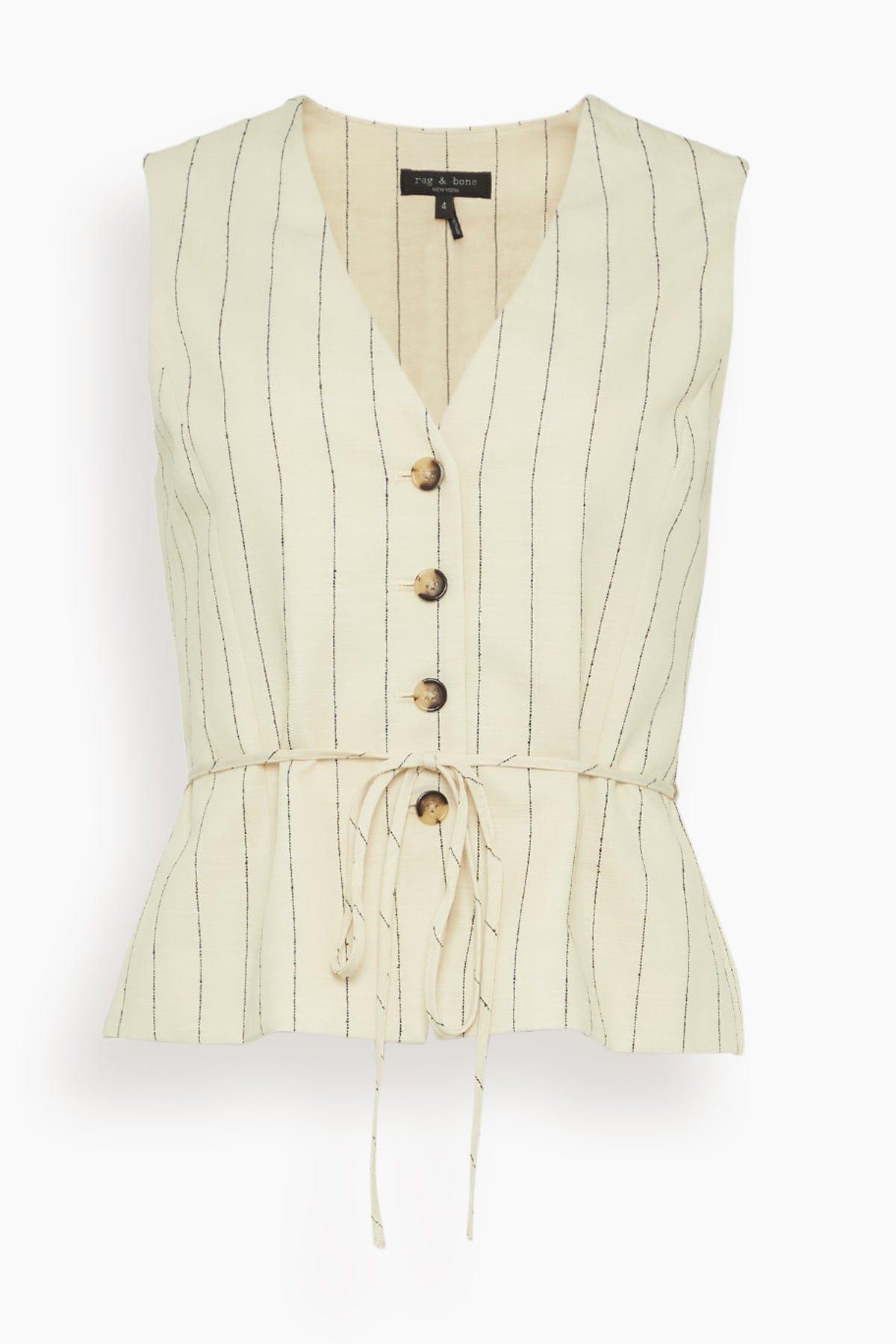 Paulette Stripe Vest in White Stripe by RAG&BONE