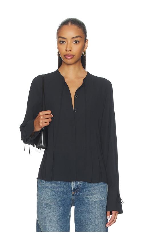 Rag & Bone Arden Pleated Blouse in Black by RAG&BONE