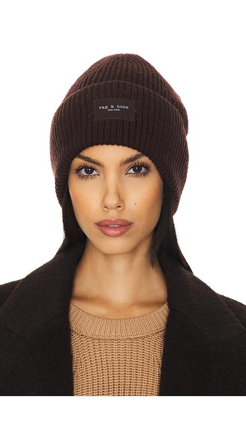 Rag & Bone Blake Beanie in Chocolate by RAG&BONE