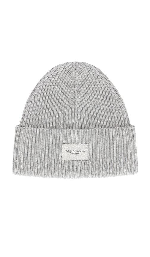 Rag & Bone Blake Metallic Beanie in Metallic Silver by RAG&BONE