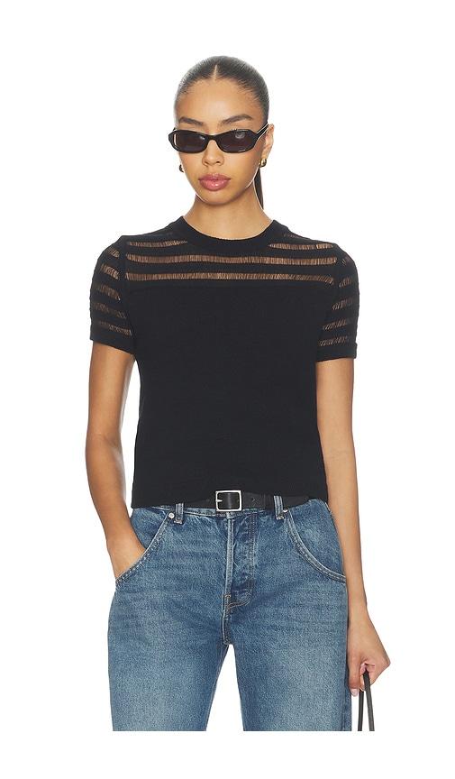 Rag & Bone Britt Short Sleeve Crew in Black by RAG&BONE