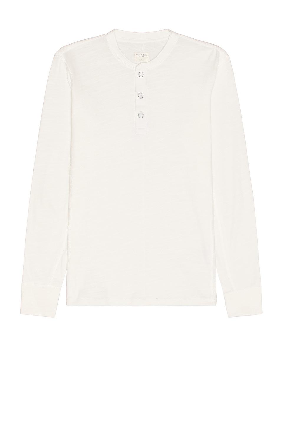 Rag & Bone Classic Henley in White by RAG&BONE