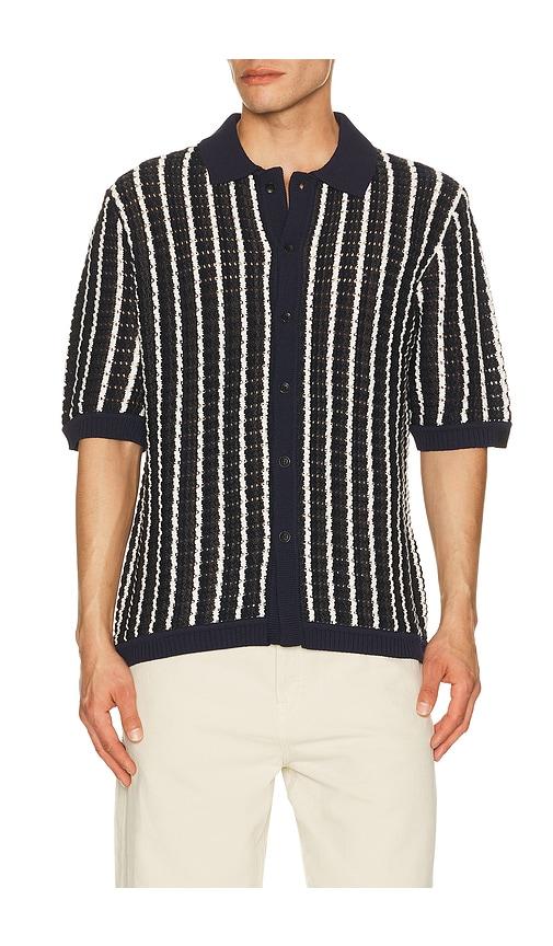 Rag & Bone Crochet Dalton Shirt in Navy by RAG&BONE