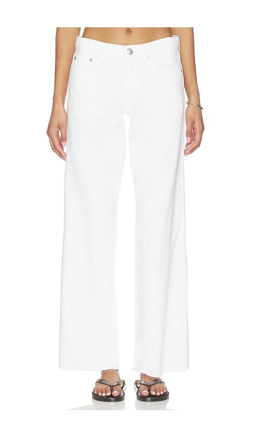 Rag & Bone Featherweight Cam Low-Rise Full Straight Jeans in White by RAG&BONE
