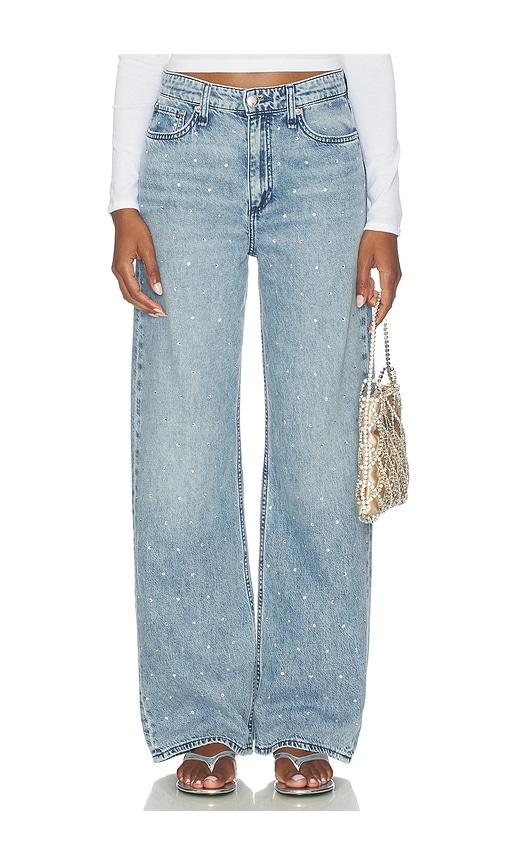 Rag & Bone Featherweight Logan Embellished Wide Jeans in Blue by RAG&BONE