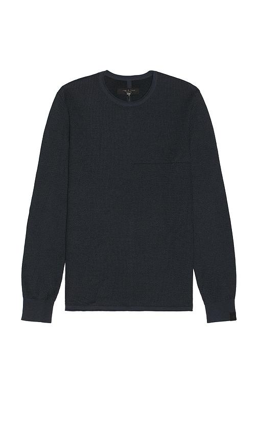 Rag & Bone Gregory Merino Crewneck Sweater in Blue by RAG&BONE