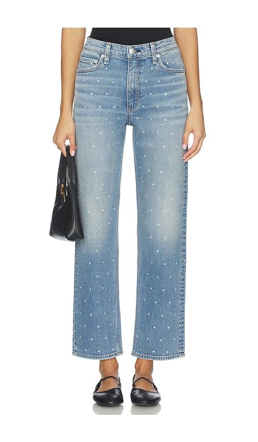 Rag & Bone Harlow Jewel Ankle Straight Jeans in Blue by RAG&BONE