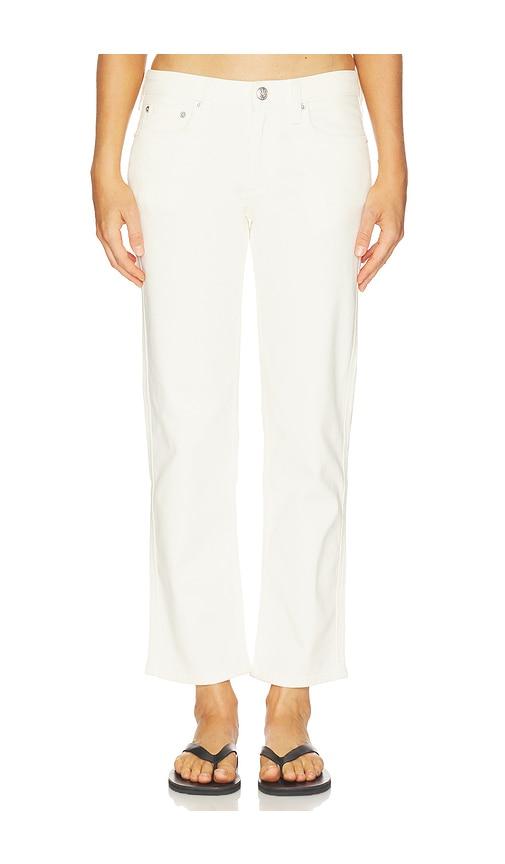Rag & Bone Harlow Low Rise Ankle Straight Jeans in Cream by RAG&BONE