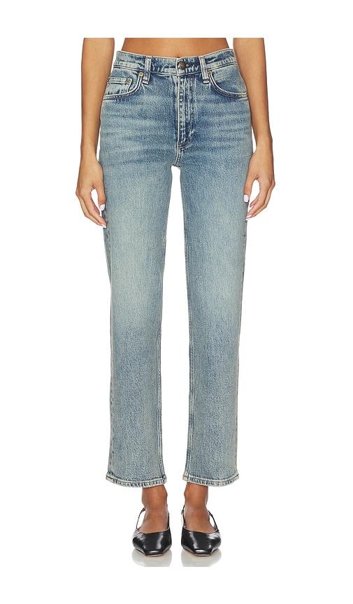 Rag & Bone Harlow Mid-Rise Ankle Straight Jeans in Blue by RAG&BONE