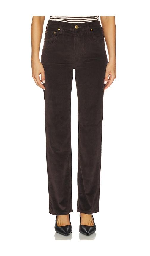 Rag & Bone Harlow Mid-Rise Straight Pant in Chocolate by RAG&BONE