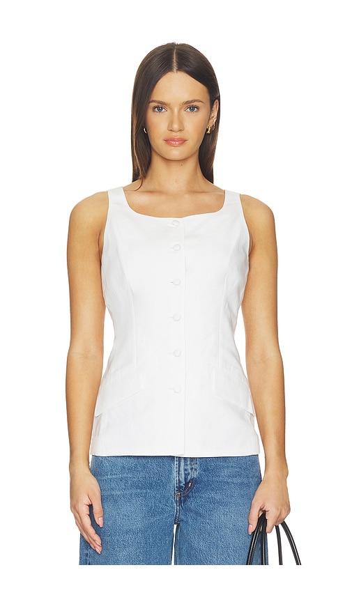 Rag & Bone Lola Linen Boatneck Vest in White by RAG&BONE