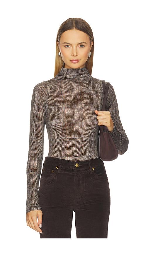 Rag & Bone Shaw Paneled Turtleneck Tee in Brown by RAG&BONE
