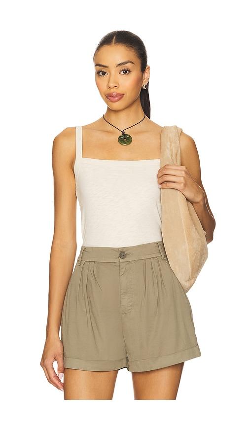 Rag & Bone Slub Square Neck Tank Top in Beige by RAG&BONE