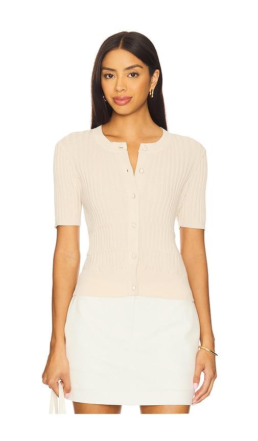 Rag & Bone Stacy Short Sleeve Cardigan in Cream by RAG&BONE
