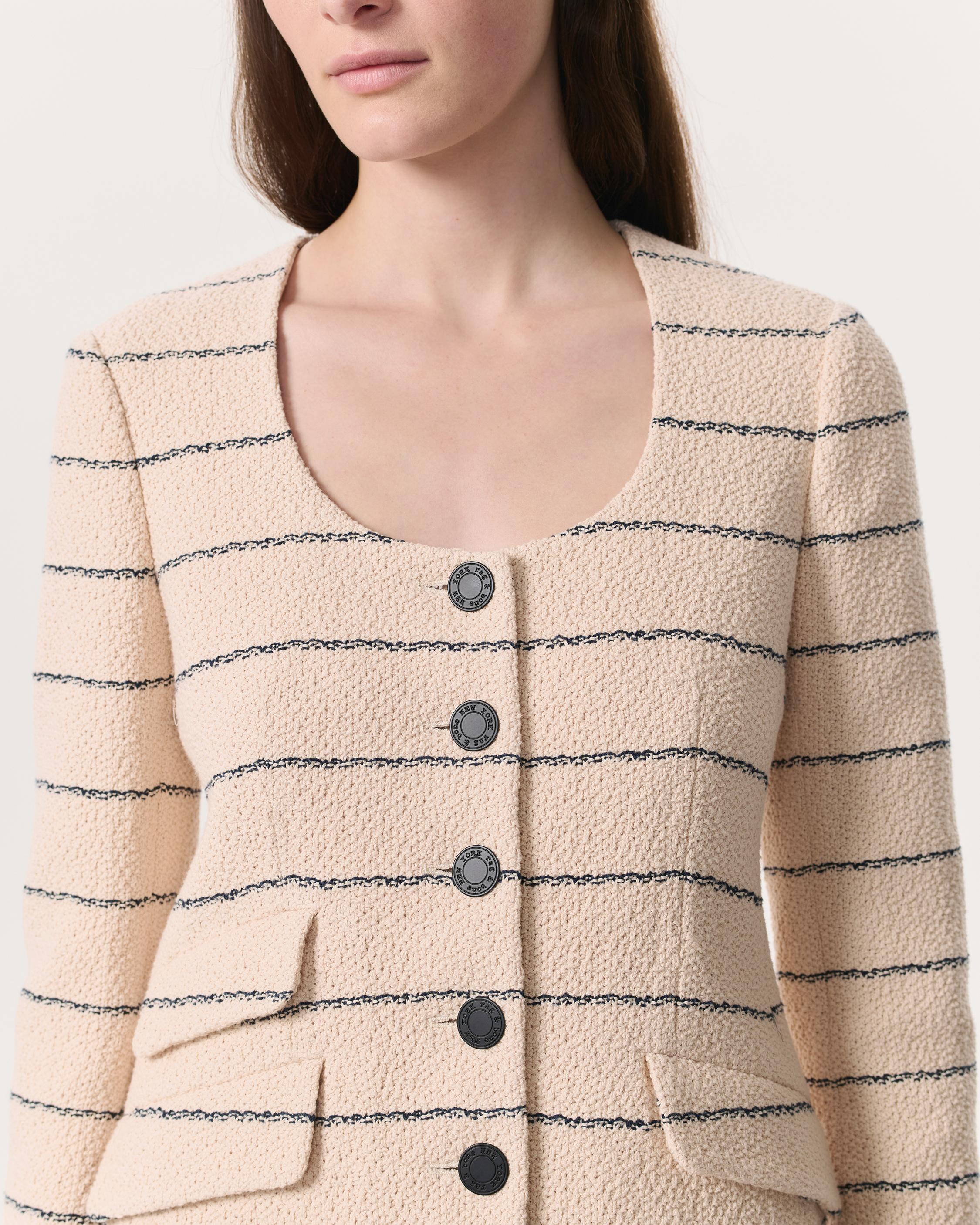 Roslyn Cotton Tweed Scoop-Neck Blazer by RAG&BONE