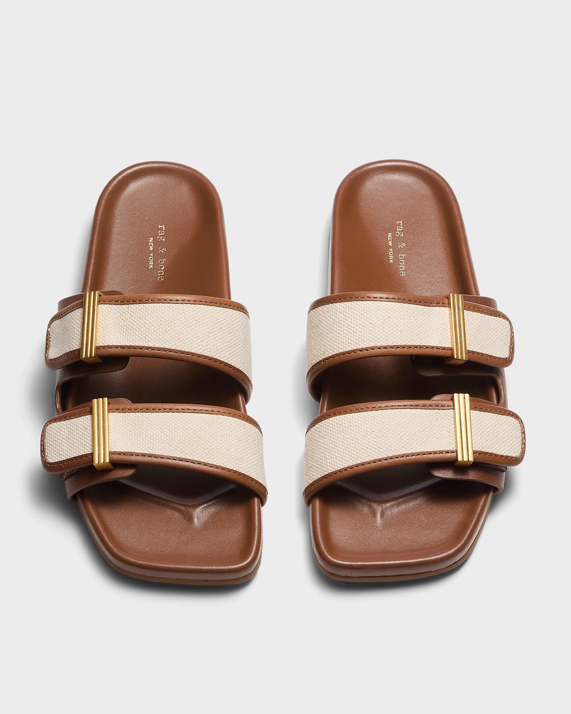 Rue Canvas-Trimmed Leather Slide by RAG&BONE