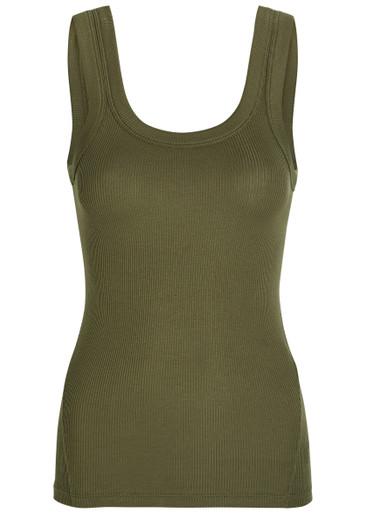 Scoop-neck ribbed stretch-cotton tank by RAG&BONE
