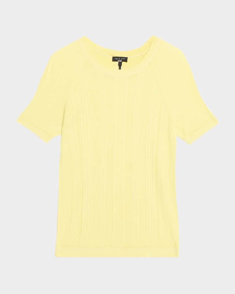 Teresa Ribbed Short-Sleeve Tee by RAG&BONE