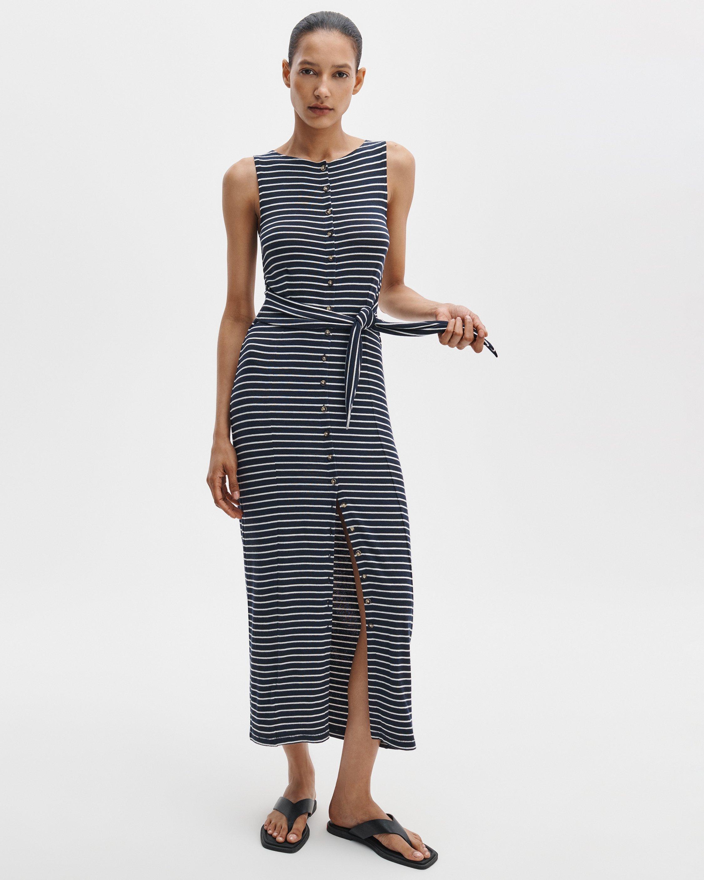 The Knit Buttoned Striped Dress by RAG&BONE