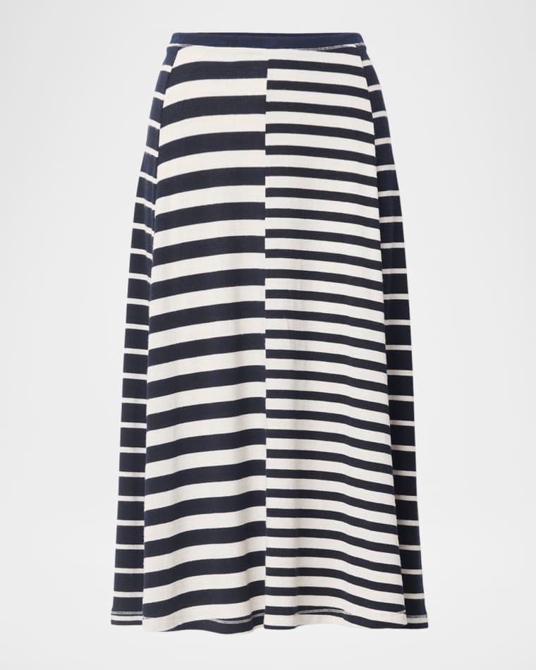The Knit Mix Stripe Midi Skirt by RAG&BONE