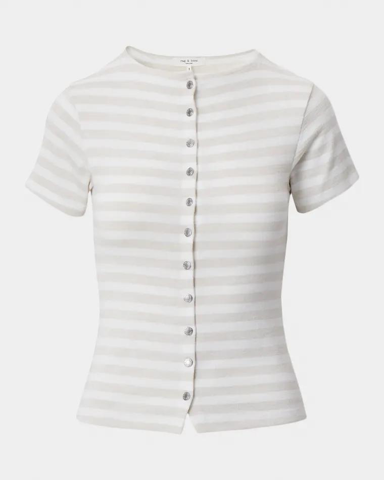 The Knit Stripe Button Tee by RAG&BONE