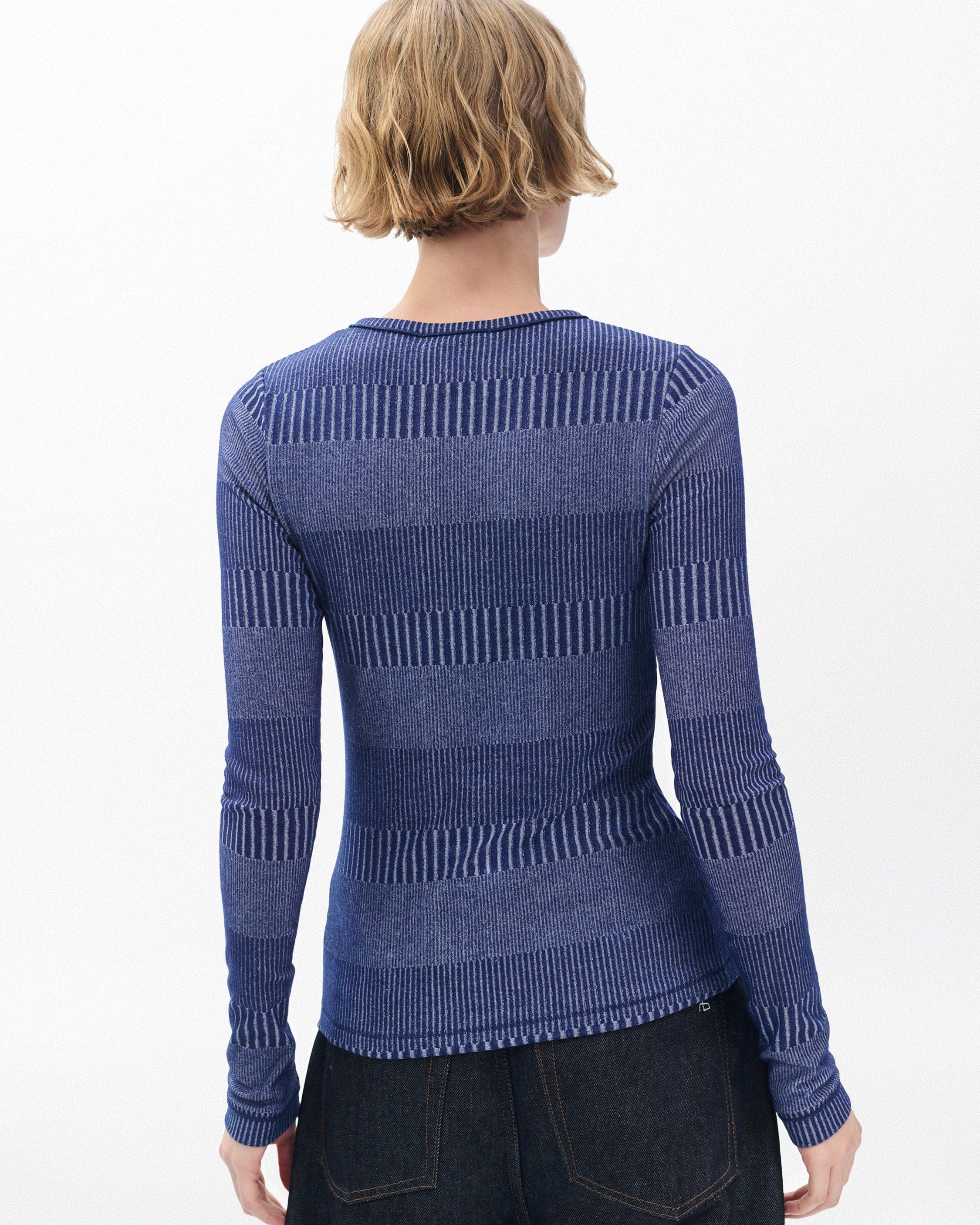 The Knit Striped Ribbed Henley by RAG&BONE