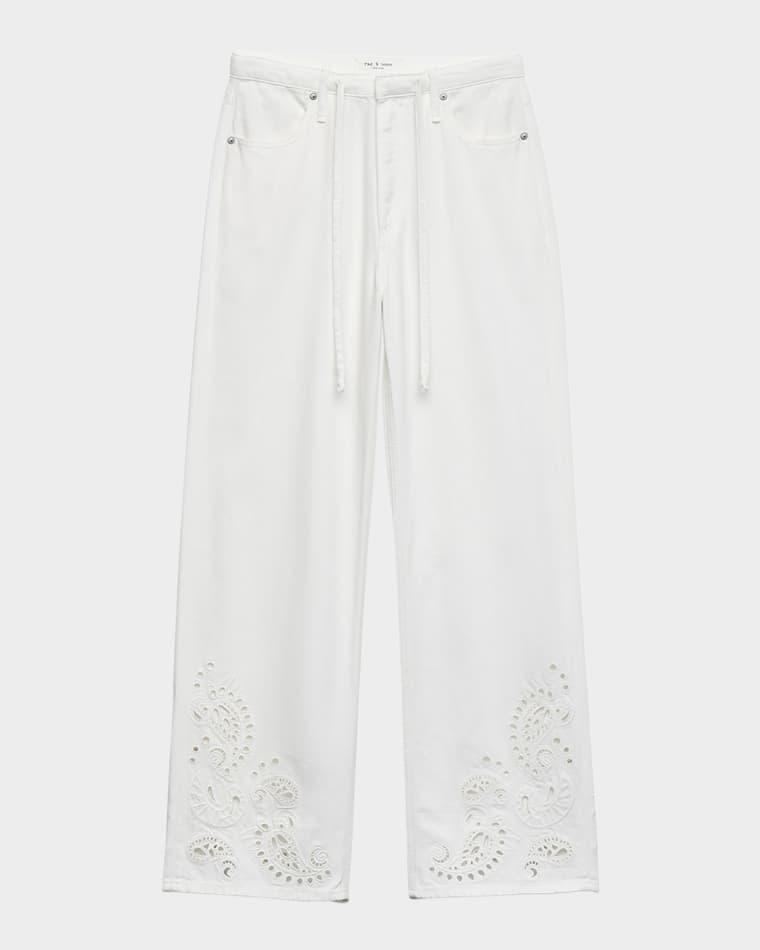 Ultra Featherweight Phoebe Drawstring Embroidered Jeans by RAG&BONE