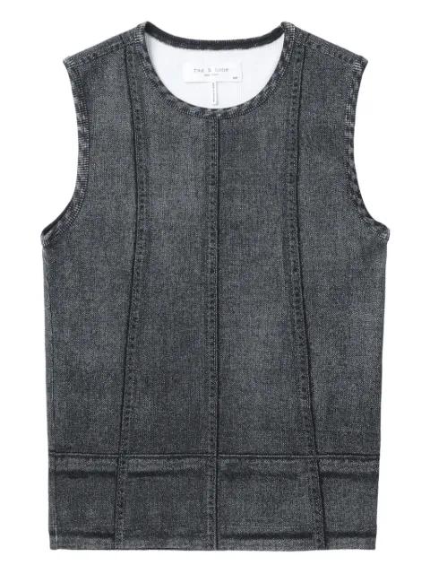 denim-print panelled tank top by RAG&BONE