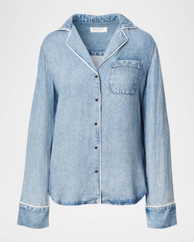 rb Miramar Slink Long-Sleeve Lounge Shirt by RAG&BONE