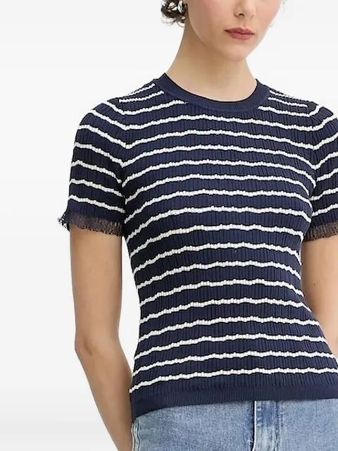 striped frilled-sleeve top by RAG&BONE