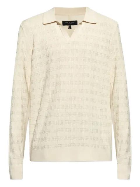 textured polo-neck T-shirt by RAG&BONE