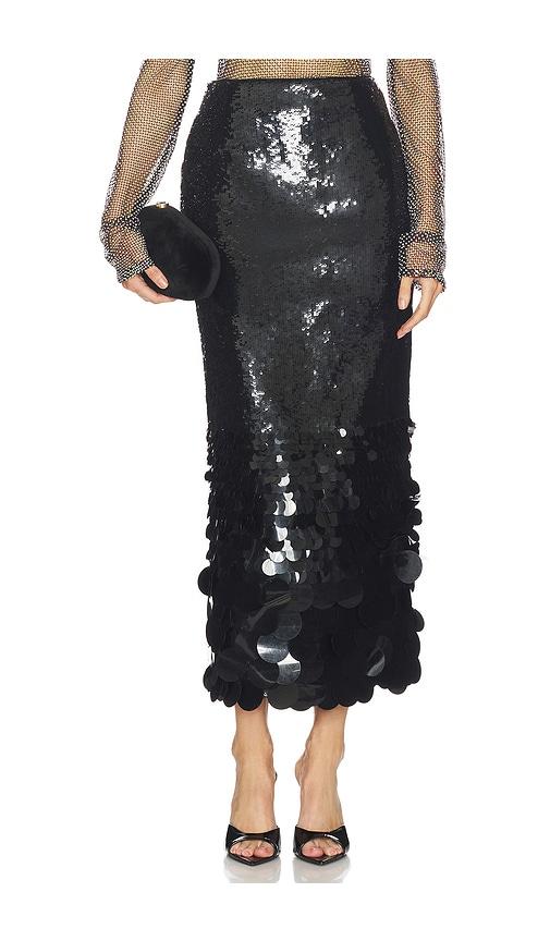 Rahul Mishra Gradient Sequin Skirt in Black by RAHUL MISHRA