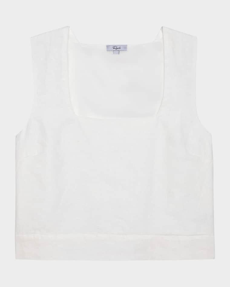 Akira Square-Neck Linen Crop Top by RAILS