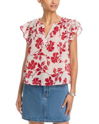 Allea Floral Flutter Sleeve Top by RAILS